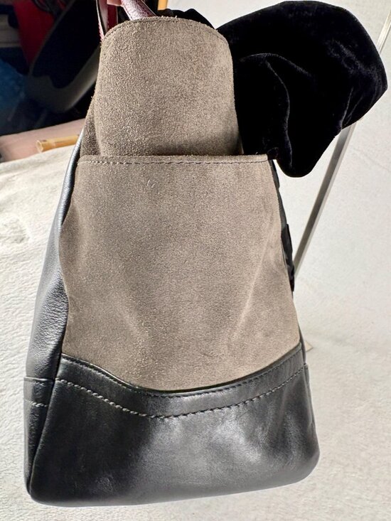 Coach Carrie Park Quilted Colorblock Tote in Burgundy, Black and Grey with Scarf main image 2
